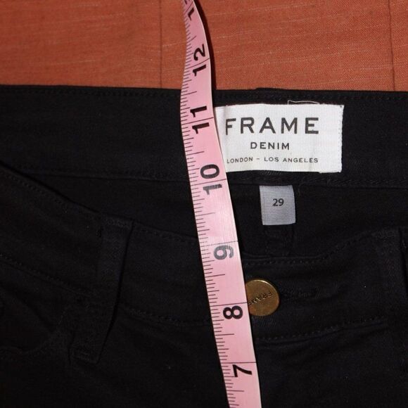 Frame Denim Black Le Skinny de Jeanne Ripped Jeans Women Size 29 - Picture 12 of 13